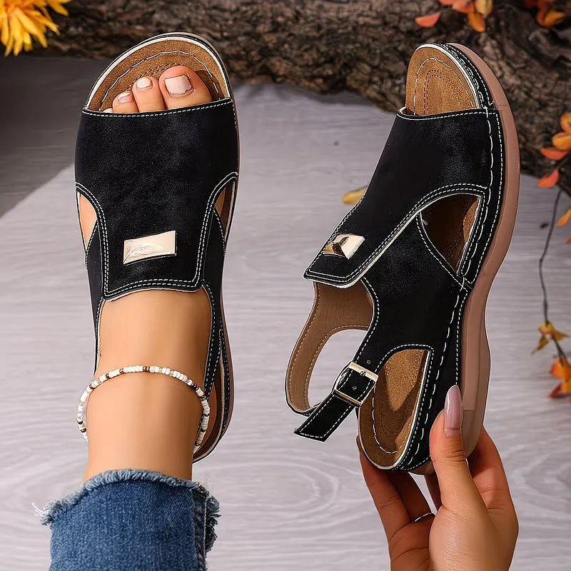 Damen Keilsandalen Mit Verstellbarer Schnalle