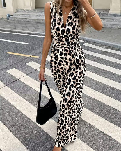 Damen-Einteiler mit Leopardenmuster für einen ausdrucksstarken Look