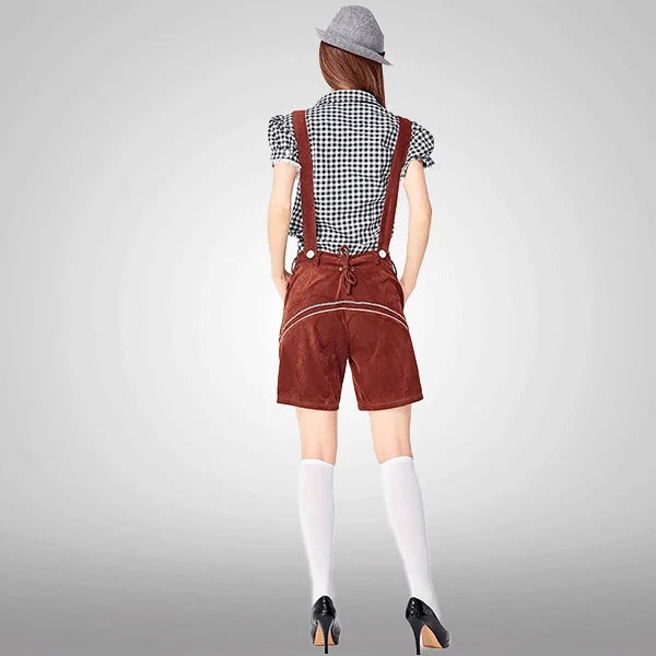 Samt bestickte bayerische Latzhosen traditionell