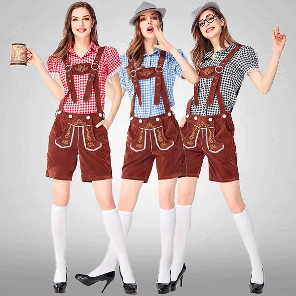 Samt bestickte bayerische Latzhosen traditionell