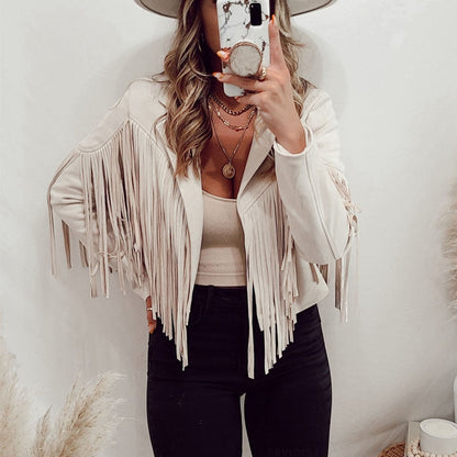 Jacke Mit Fransen Im Boho Stil