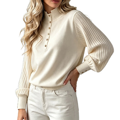 Damenpullover mit Puffärmeln als vielseitiges Outfit für den Alltag