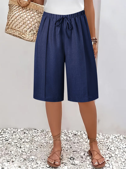 Damen Kurze Hose mit elastischem Taillenbund und fließender Silhouette