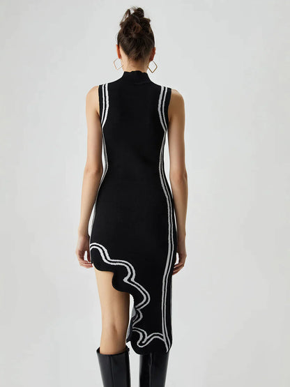 Asymmetrisches Strickkleid