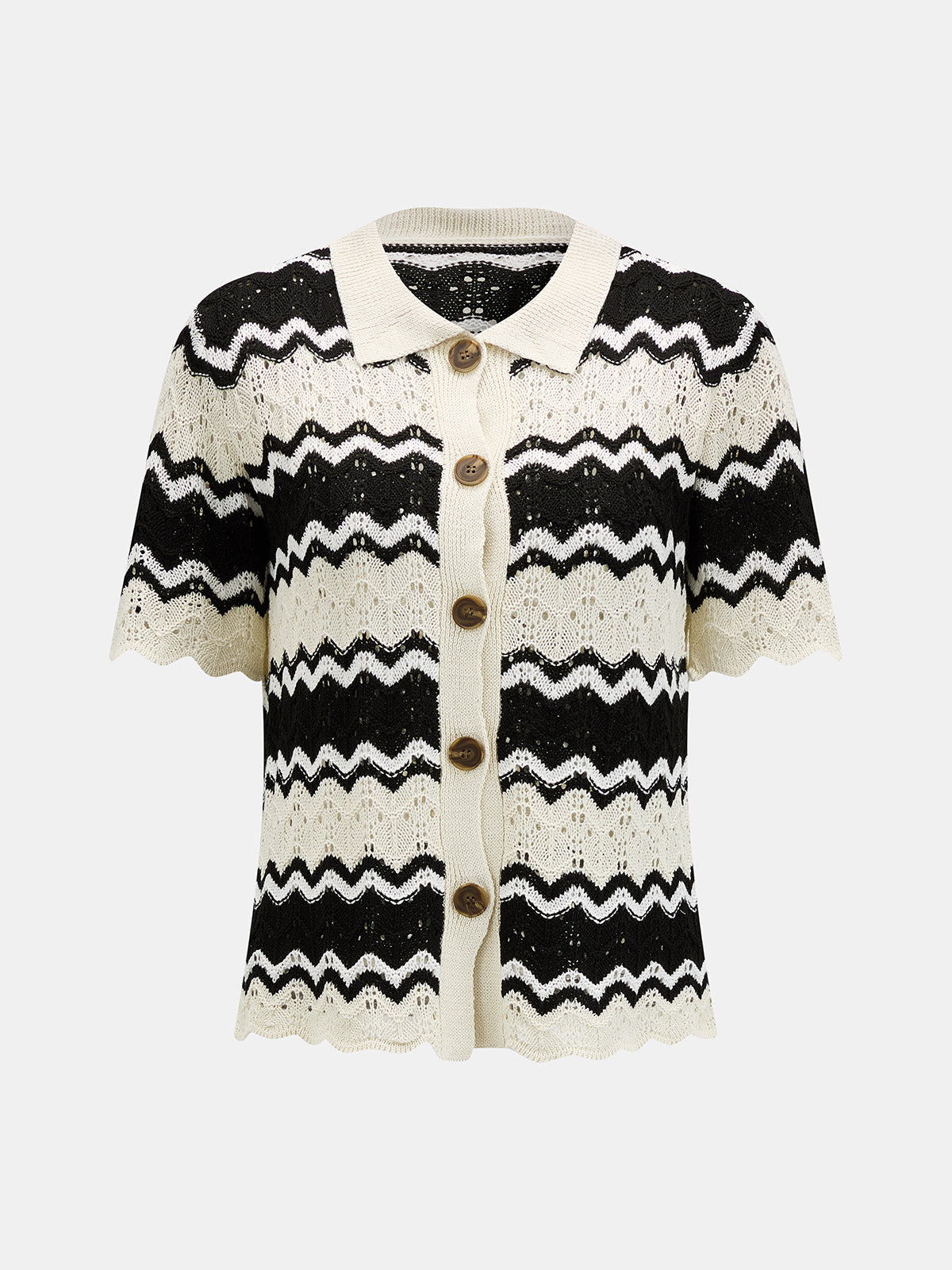 Cardigan aus Strick im Set mit Shorts für Damen, Detailansicht vorne