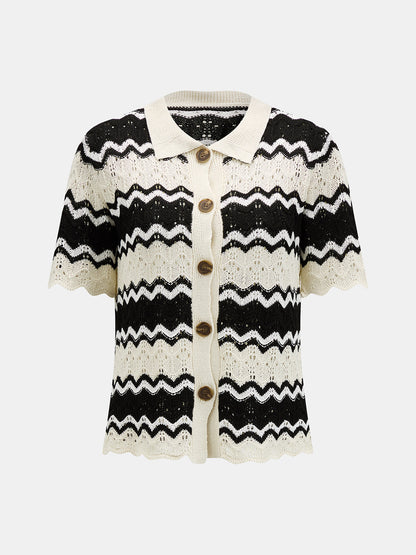 Cardigan aus Strick im Set mit Shorts für Damen, Detailansicht vorne