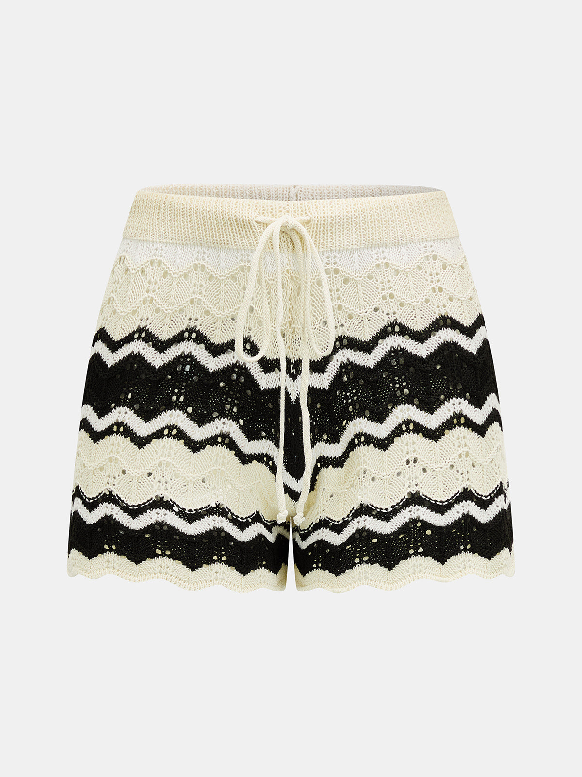 Damen Strick-Zweiteiler mit Knopfleiste am Cardigan und Shorts