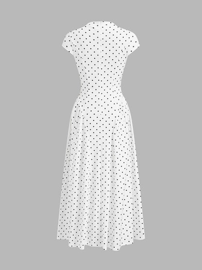 Damen-Maxikleid mit Cap-Ärmeln und schwingendem Rock