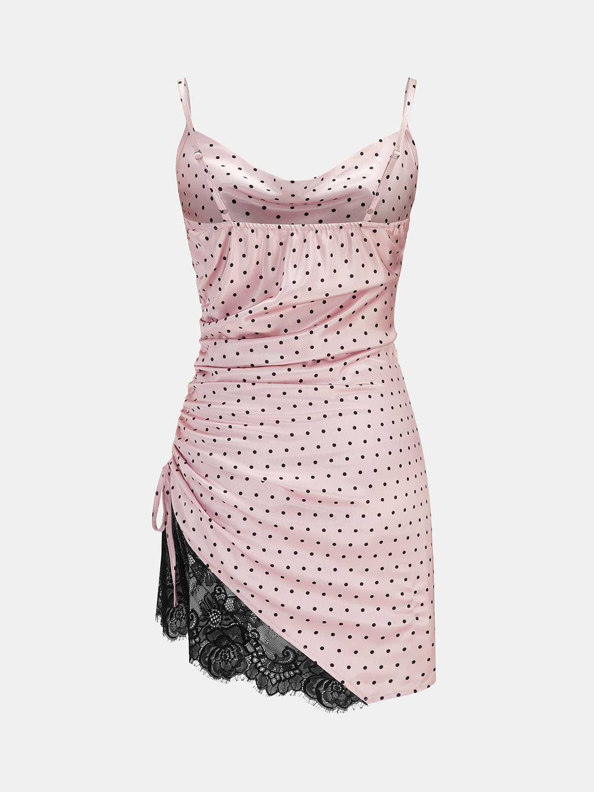 Damen Minikleid mit Wasserfallausschnitt und figurbetonter Passform in Rückansicht