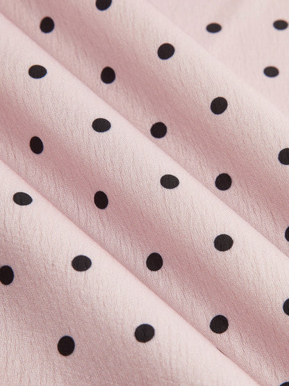Damen Polka-Dot-Minikleid aus Satin als eleganter Party-Look