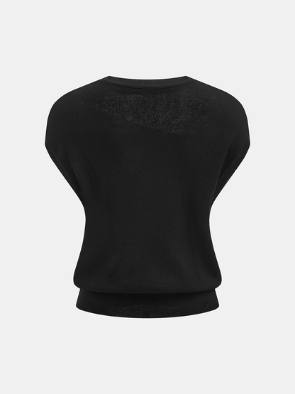 Damen Strickpullover mit asymmetrischer Schulterpartie, Seitenansicht