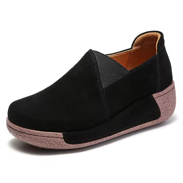 Echtes Leder Plateau Loafers