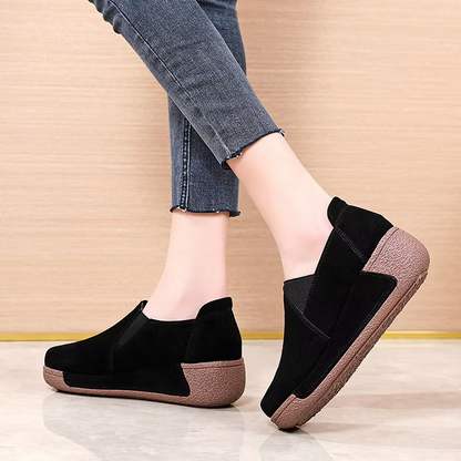 Echtes Leder Plateau Loafers