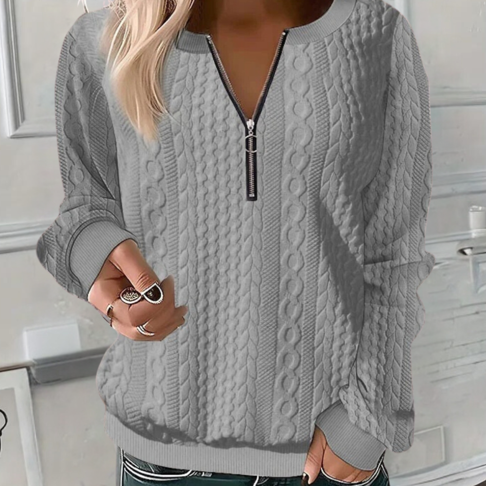 Damen Strickpullover Mit Struktur Und Lockerem Schnitt