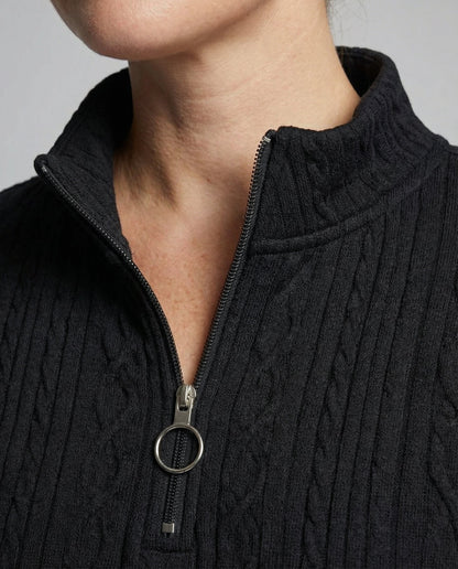 Frontansicht eines Damen-Strickpullovers mit strukturierter Optik