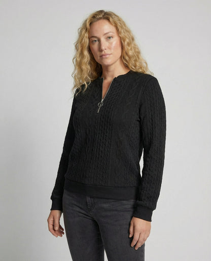 Damen-Strickpullover mit strukturierter Oberfläche und lockerem Schnitt