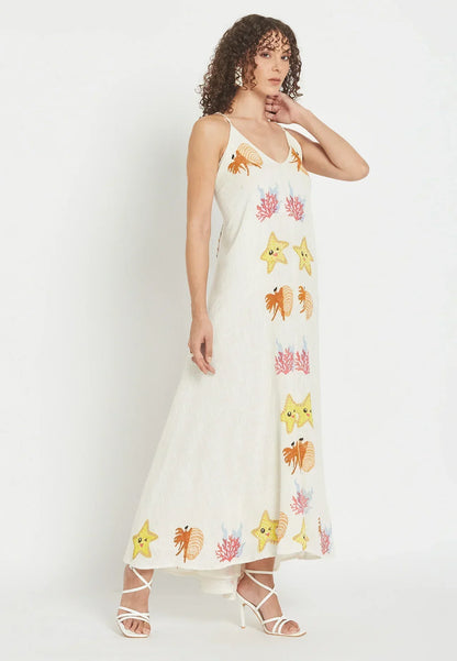 Damen Strandkleid als Maxikleid mit lockerer Passform für sommerliche Urlaubstage