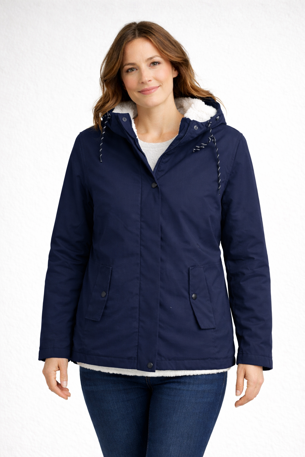 Damen-Winterjacke mit praktischer Front und wärmender Ausstattung