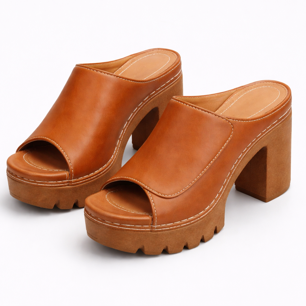 Damen Plateau Sandaletten Mit Blockabsatz Elegant