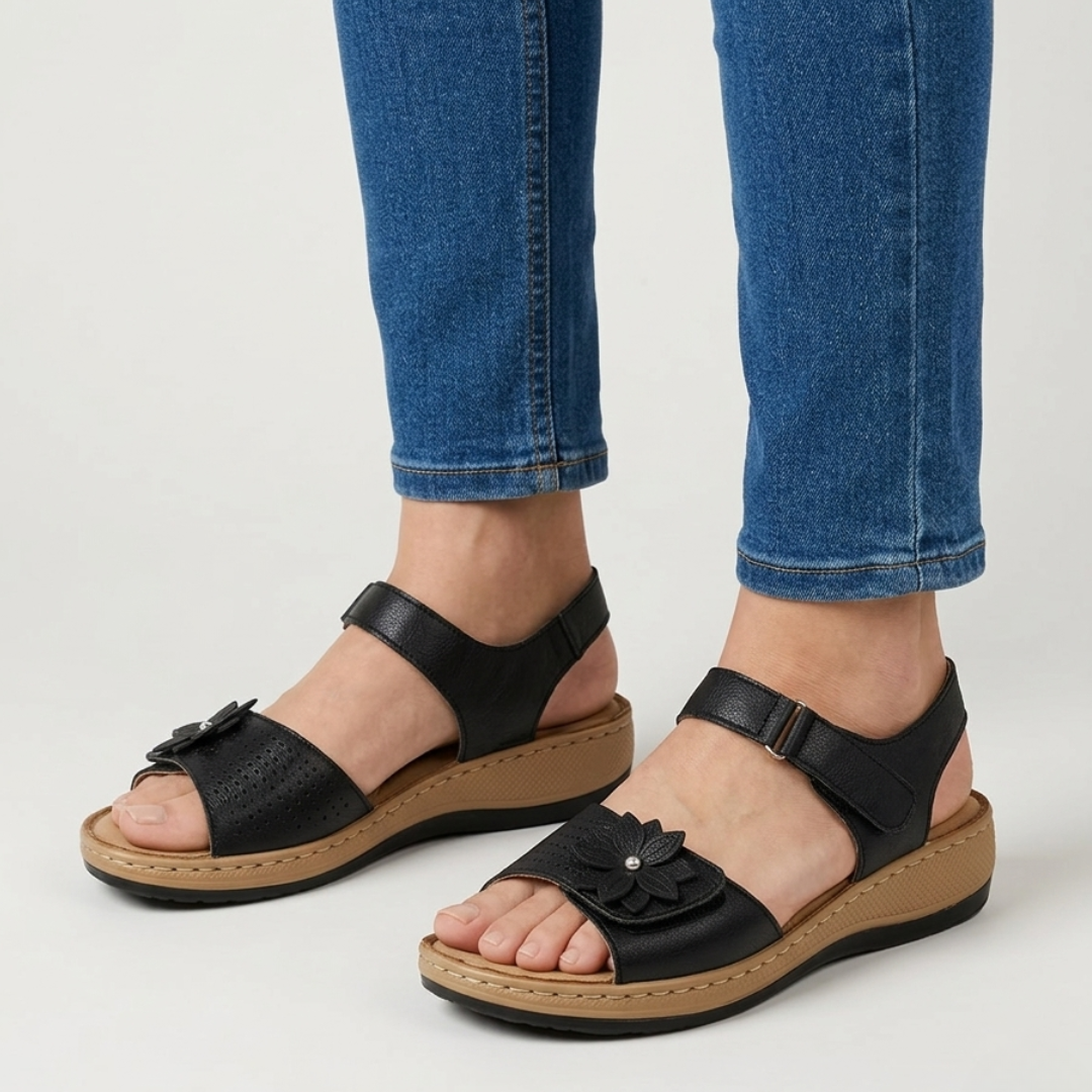 Damen Bequeme Sandalen mit Blumenmuster