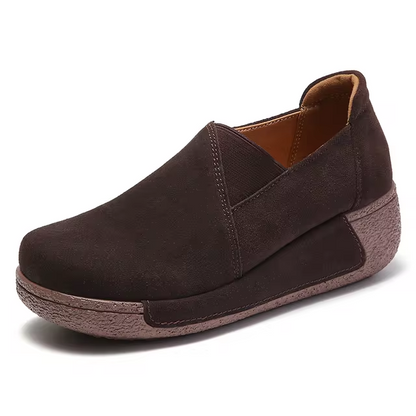 Echtes Leder Plateau Loafers