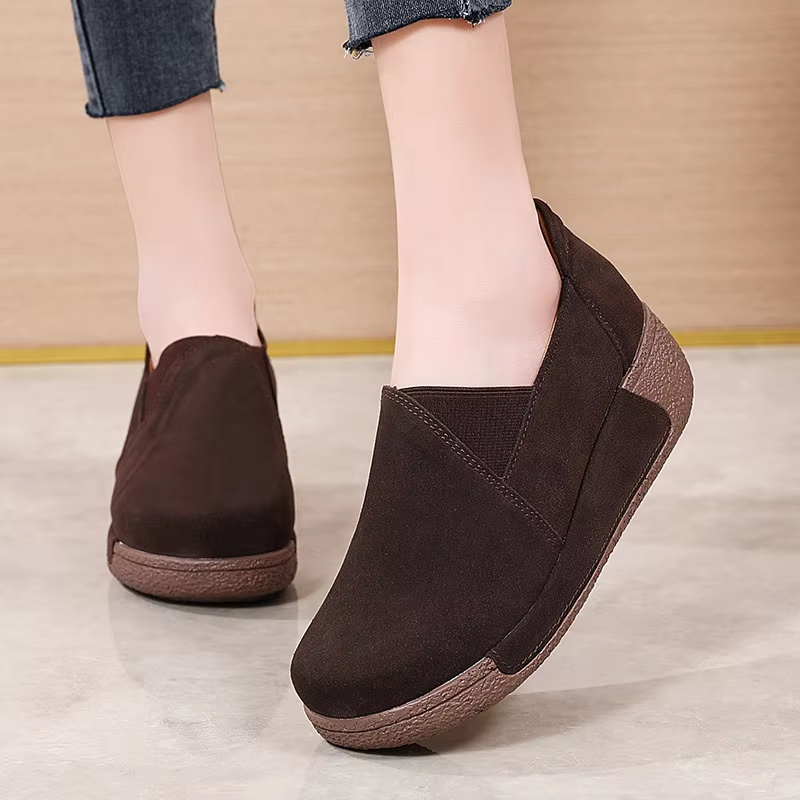 Echtes Leder Plateau Loafers