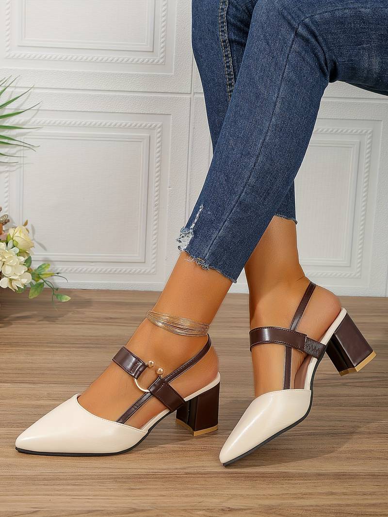 Bequeme Damen Sommer-Sandale mit lederbezogenem Absatz und rutschfester Sohle in Weiß