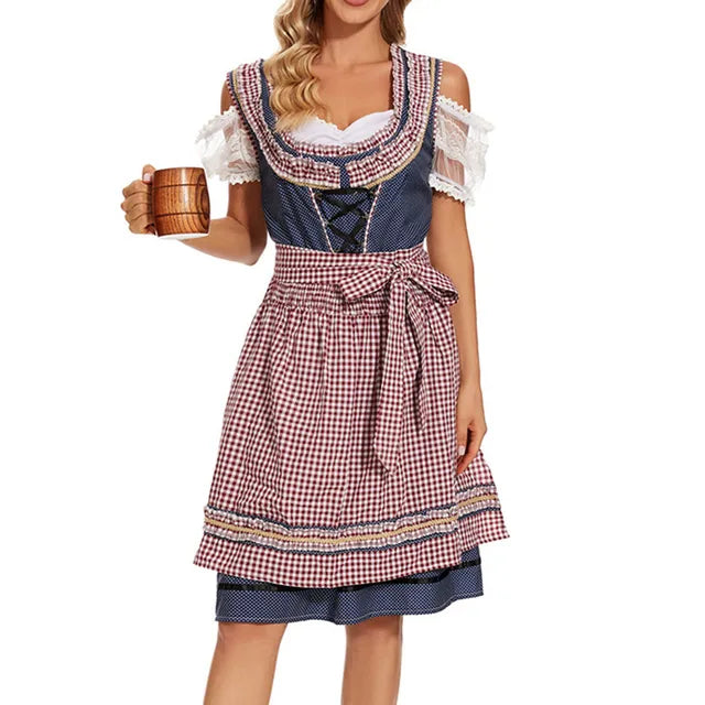 Damen-Dirndlkleid mit passender Schürze für Volksfest und Feier