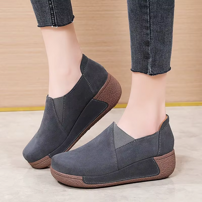 Echtes Leder Plateau Loafers