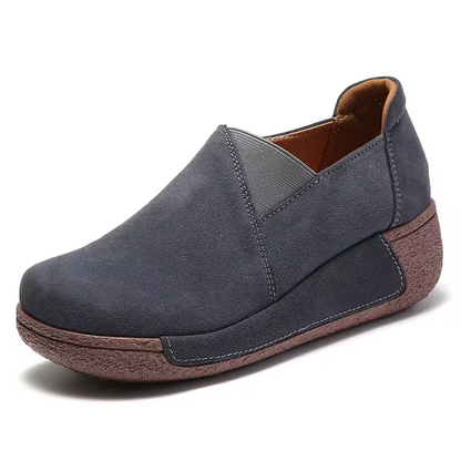 Echtes Leder Plateau Loafers