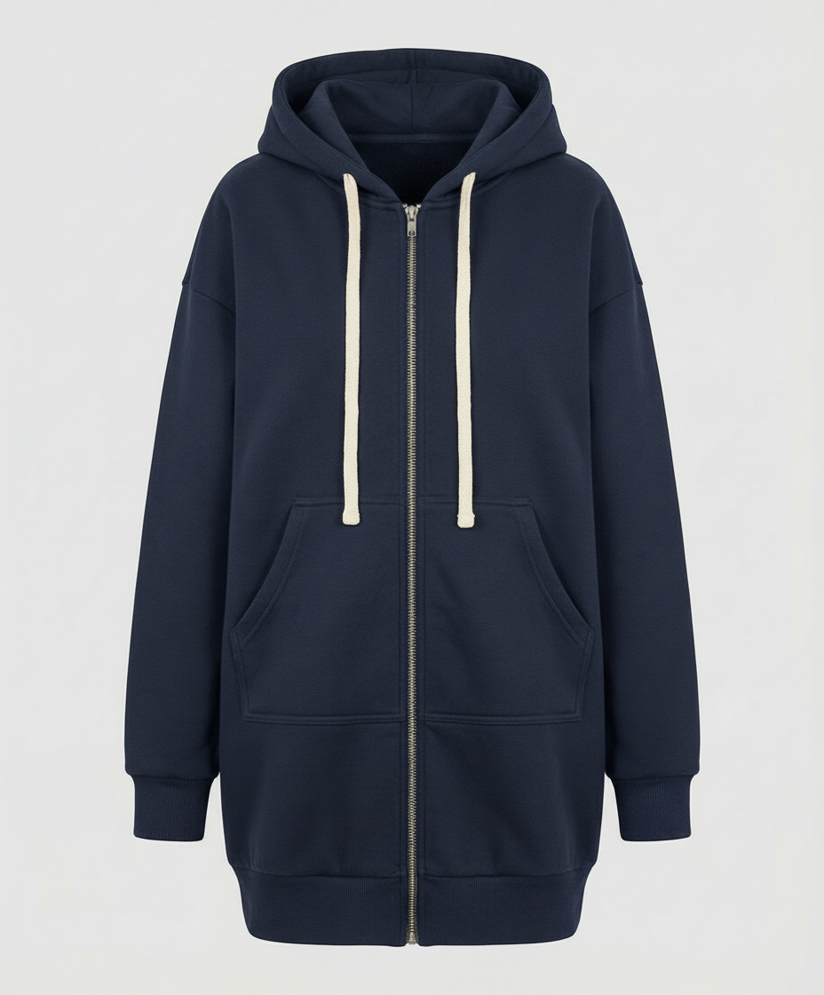 Damen-Zip-Hoodie mit Kapuze für die Übergangszeit