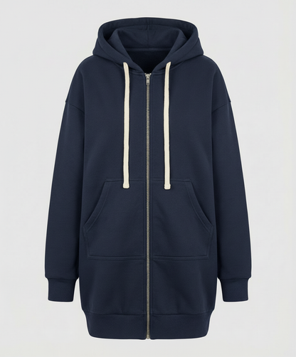 Damen-Zip-Hoodie mit Kapuze für die Übergangszeit