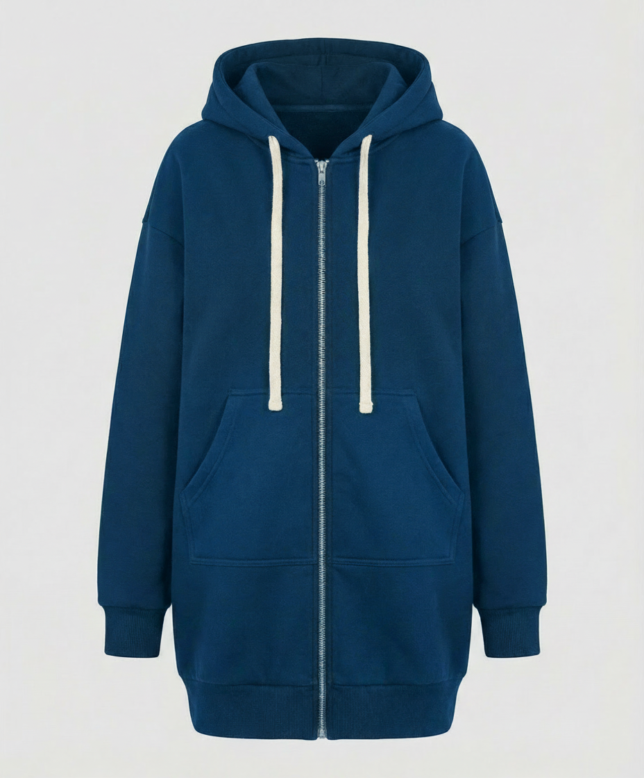 Knielanger Damen-Hoodie als bequemer Alltagslook