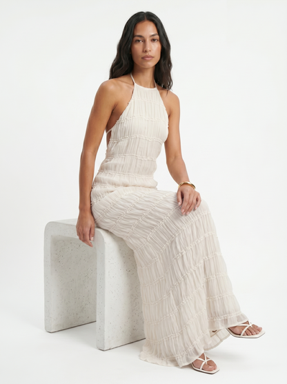 Damen Sommerkleid mit Halterneck in frontaler Ansicht
