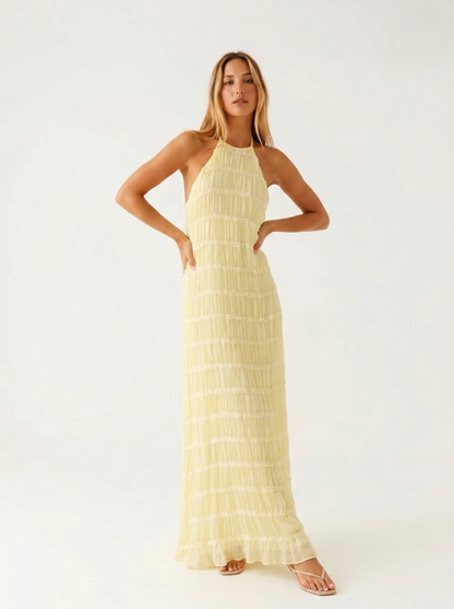 Elegantes Damen Sommerkleid in Maxilänge mit Halterneck