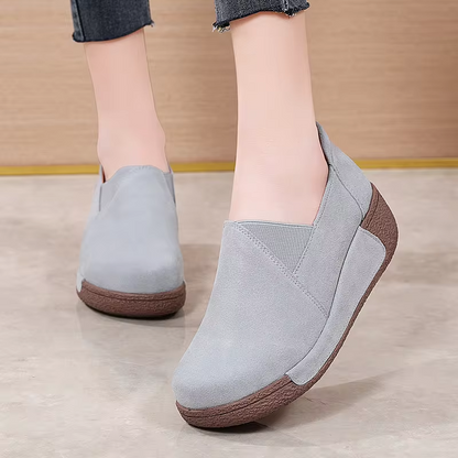 Echtes Leder Plateau Loafers