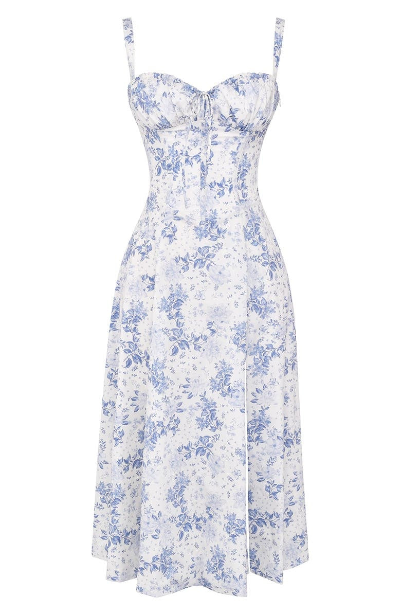 Florales Bustier-Midriff-Cutout-Bodycon-Kleid
