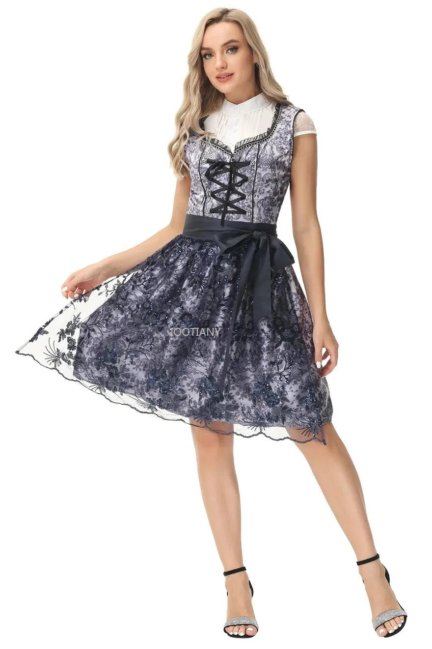 Damen Dirndl Bayerisches Trachtenkleid Für Oktoberfest