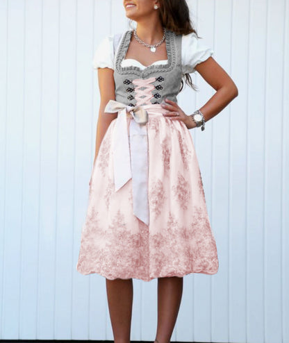 Traditionelles Damenkleid mit Schürze und Bluse für Oktoberfest und Volksfeste