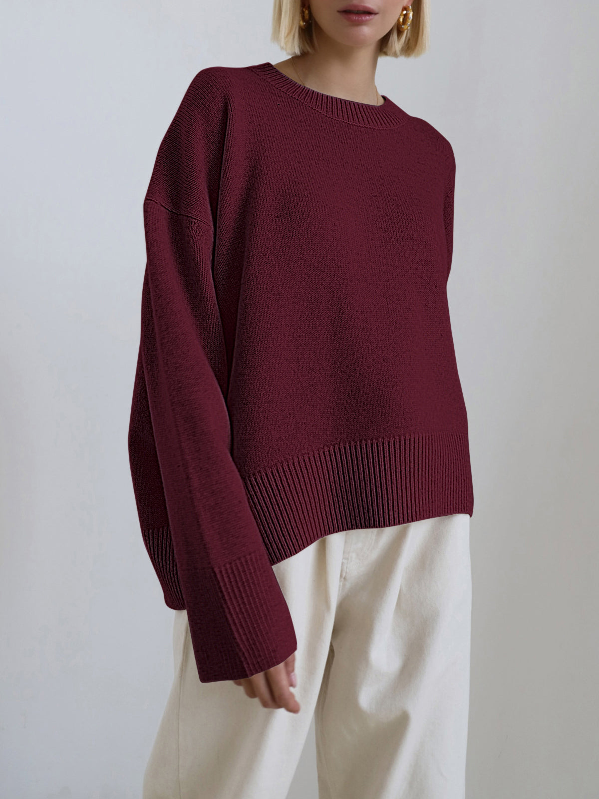 Damen-Strickpullover mit lässigem Schnitt in einer stilvollen Ansicht