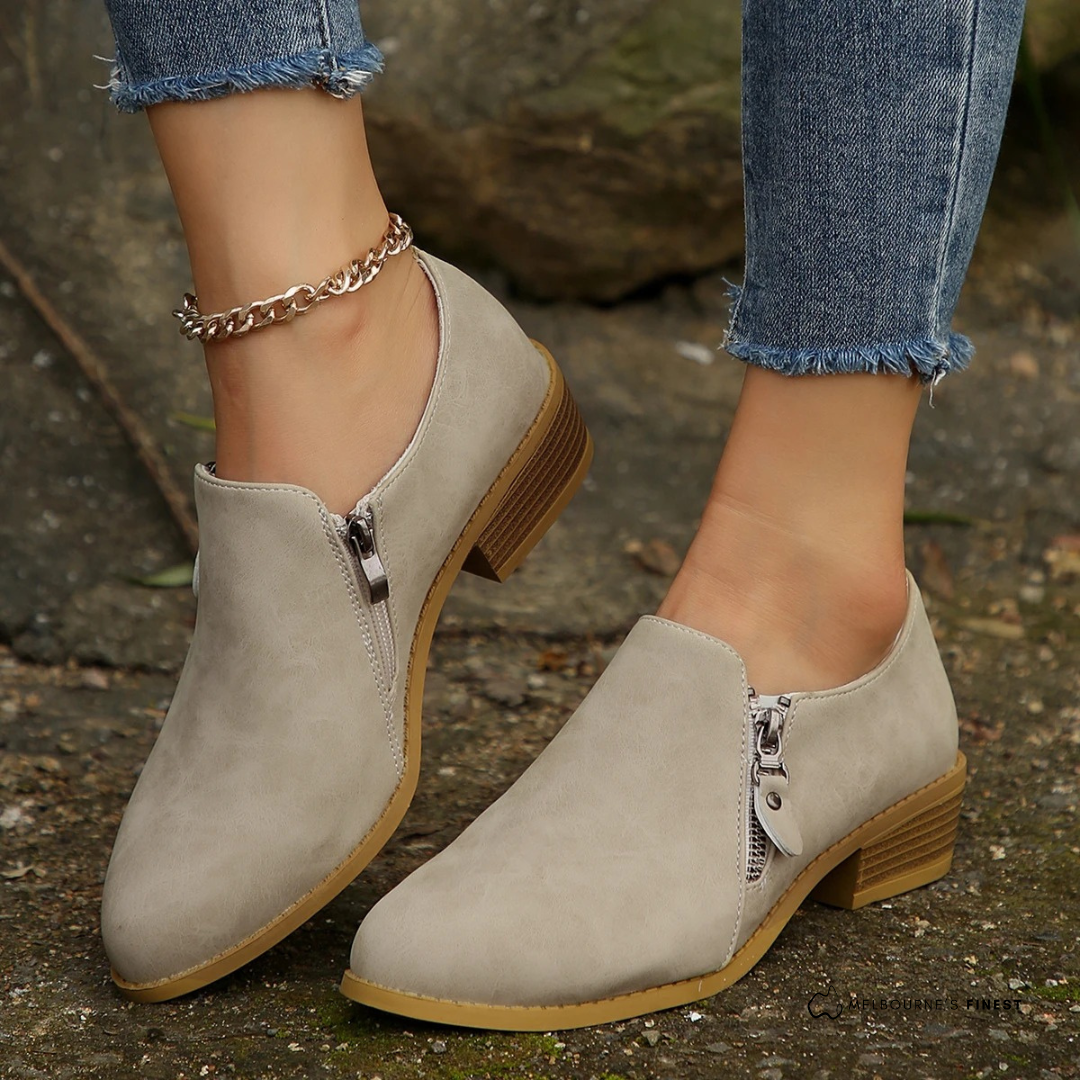 Damen-Stiefelette mit Reißverschluss und bequemem Design für den Alltag