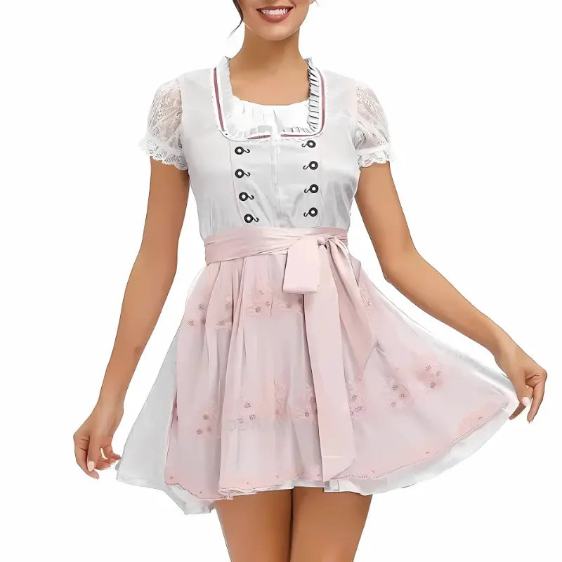 Damen Dirndlkleid Mit Stickerei Für Oktoberfest