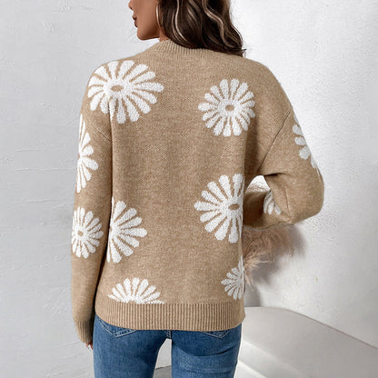 Damen-Langarmpullover mit klassischem Rundhalsausschnitt