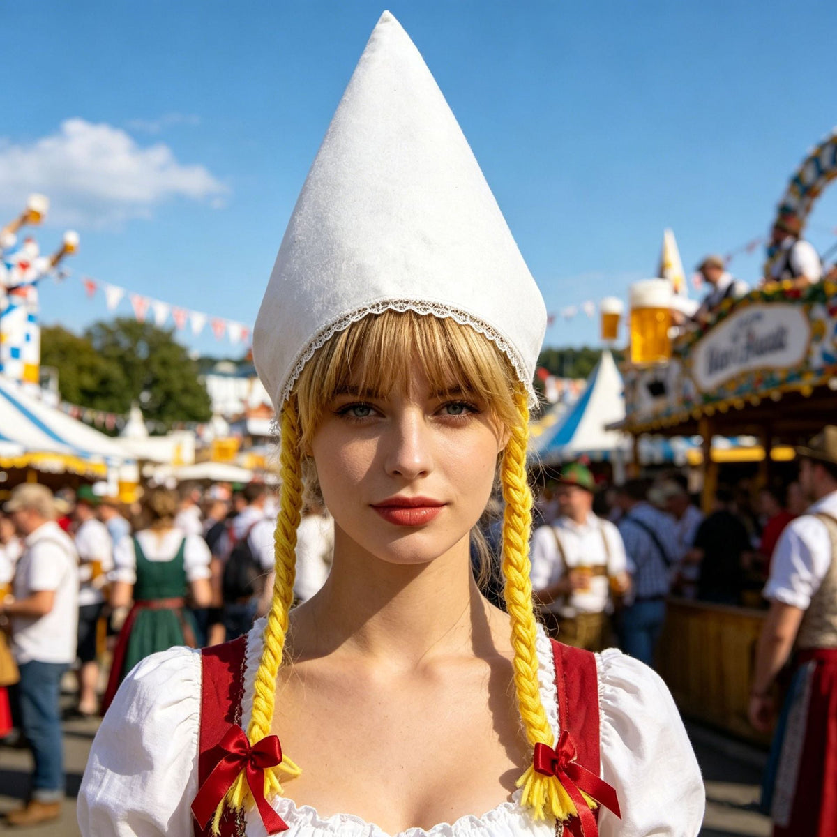 Trachtenhaube aus Baumwollvelours als elegantes Dirndl-Accessoire