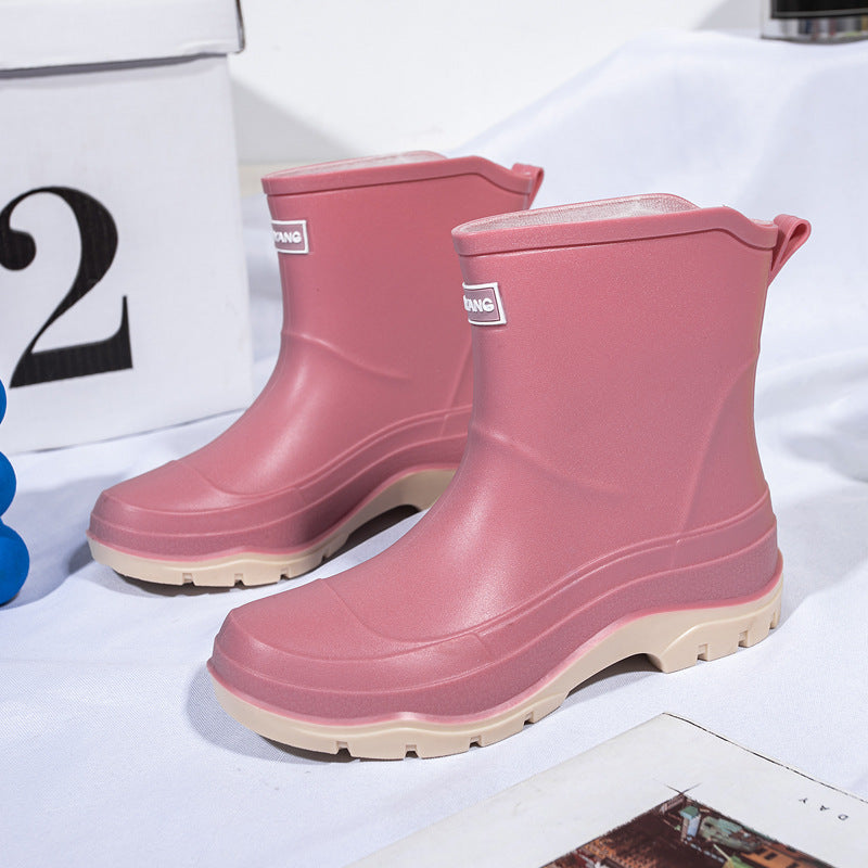 Damen Gummistiefel Wasserdicht Mit Rutschfester Sohle