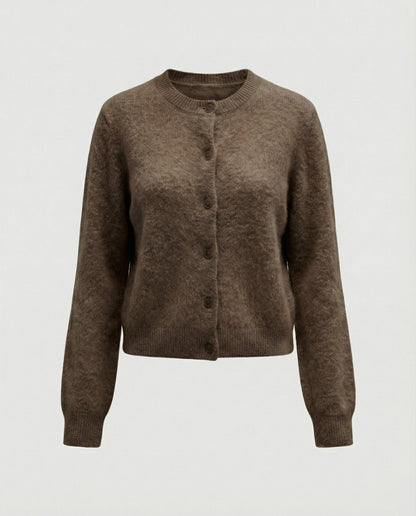 Damen Strickcardigan Aus Gebürstetem Kaschmir