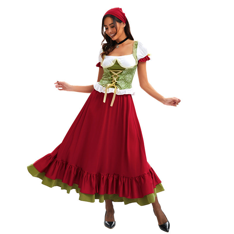 Frontansicht des Dirndls mit verstellbarem Corsagenmieder