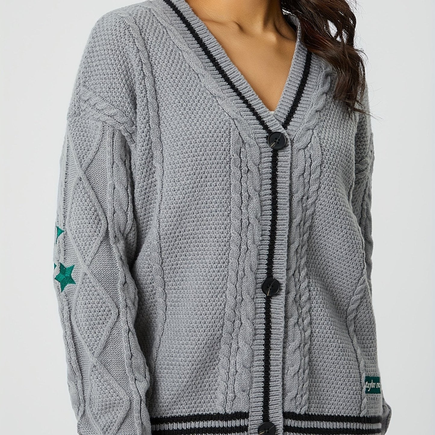 Oversized Strickcardigan für Damen mit lässiger, weiter Passform