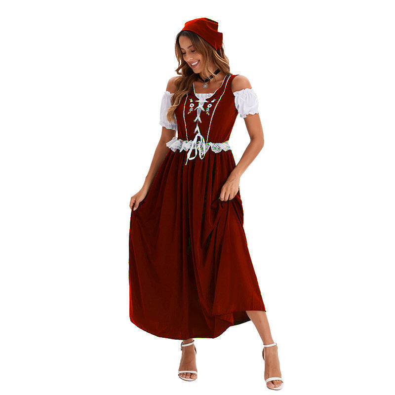 Langes Dirndlstil-Kleid für Volksfest und festliche Anlässe