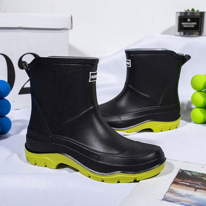 Detailansicht der rutschfesten Sohle wasserdichter Damenstiefel
